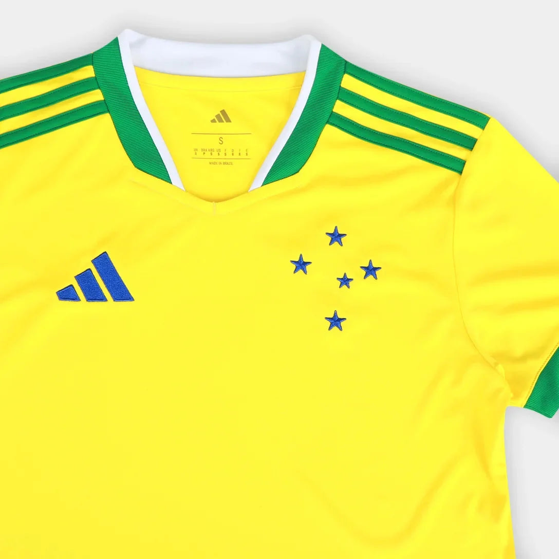 Camisa Feminina Cruzeiro Brasil 2026 - Amarelo+Verde
