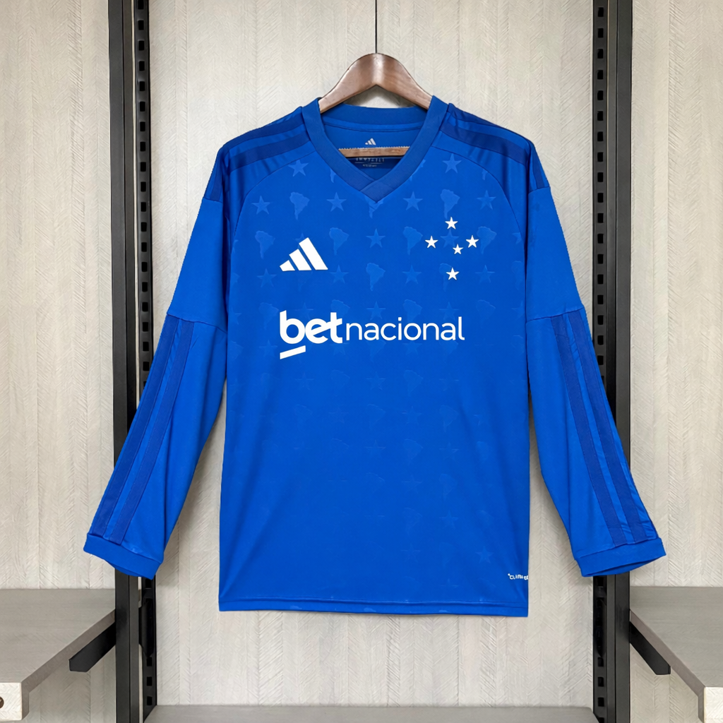 Cruzeiro I 26/27 Long Sleeve - Azul Royal - Fan Version COM Patrocinio