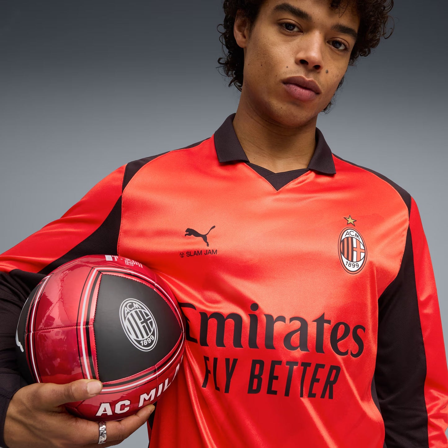 AC MILAN x SLAM JAM Long Sleeve Jersey Red