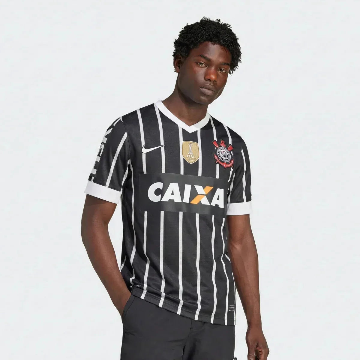 Jersey Retrô Corinthians Away 2013 Preta/Branca Men's