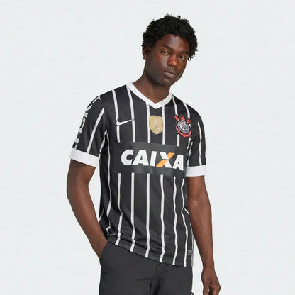 Jersey Retrô Corinthians Away 2013 Preta/Branca Men's