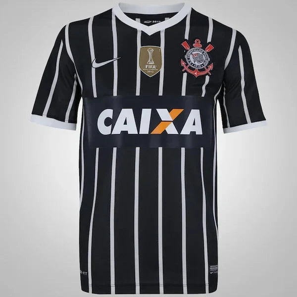 Jersey Retrô Corinthians Away 2013 Preta/Branca Men's