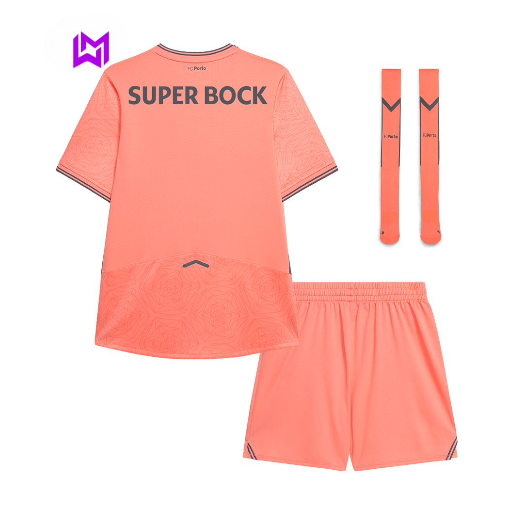 Conjunto Infantil Porto Alternativo Rosa 2025/26 - ÚLTIMAS UNIDADES! 🔥🐉