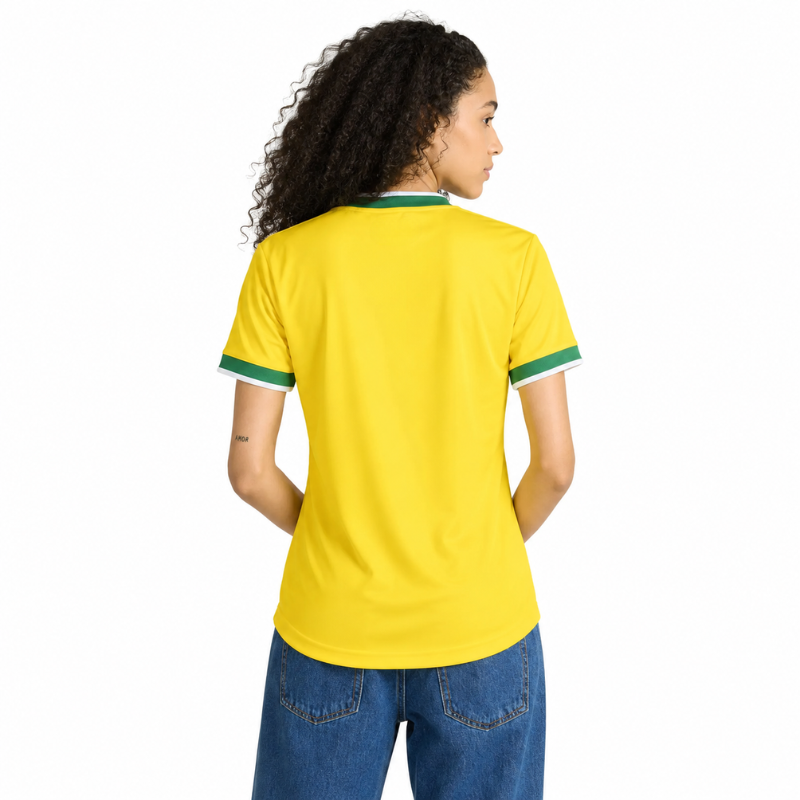 Camisa Feminina Flamengo Brasil 2026 - Amarelo+Verde