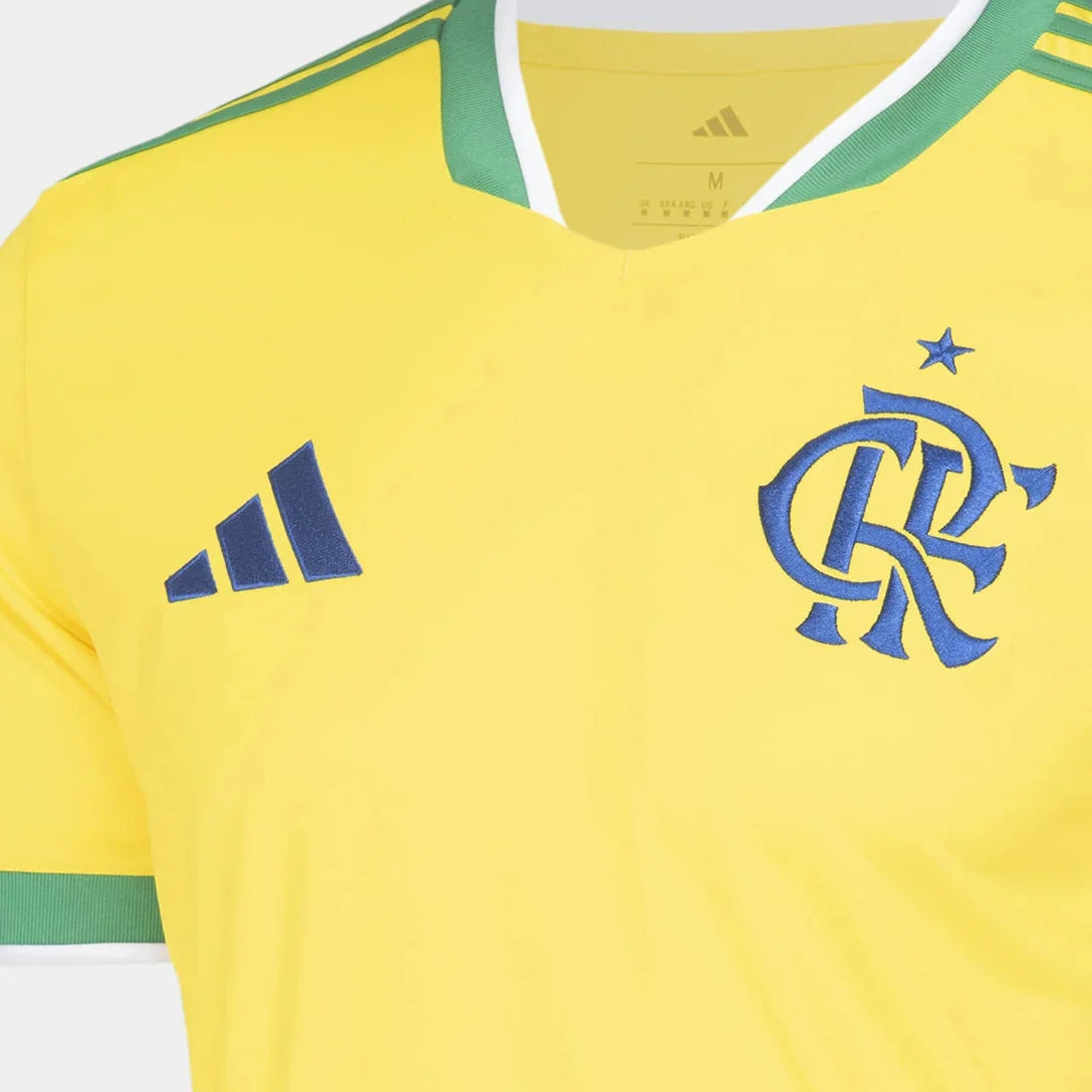 Camisa Masculina Flamengo Brasil 2026 - Amarelo+Verde