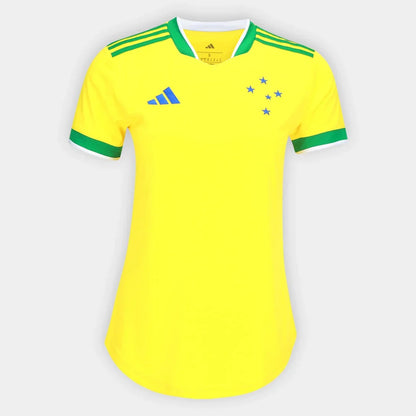 Camisa Feminina Cruzeiro Brasil 2026 - Amarelo+Verde