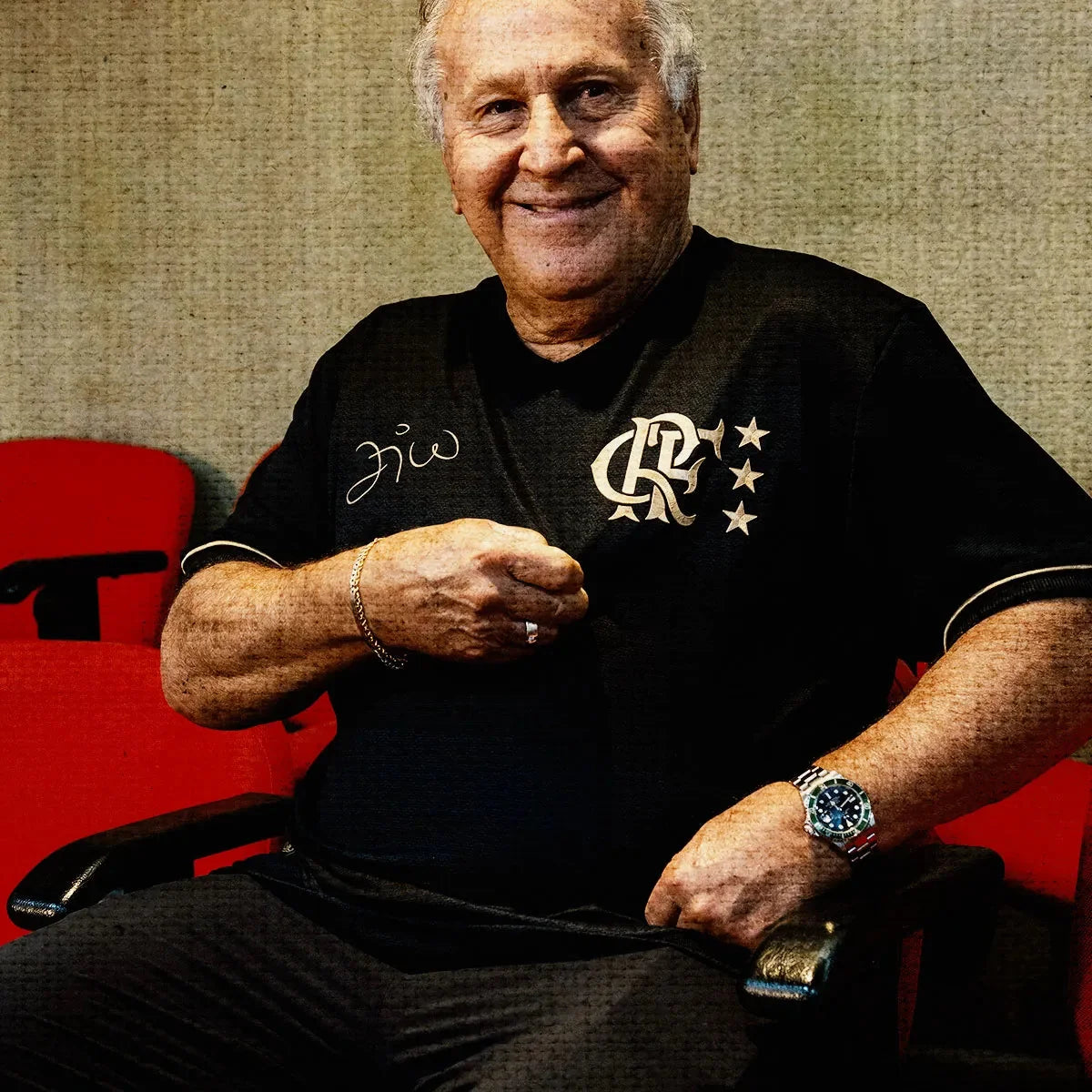 Jersey Flamengo Zico 1981 Preto e Ouro Retrô Men's