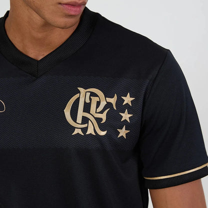 Jersey Flamengo Zico 1981 Preto e Ouro Retrô Men's