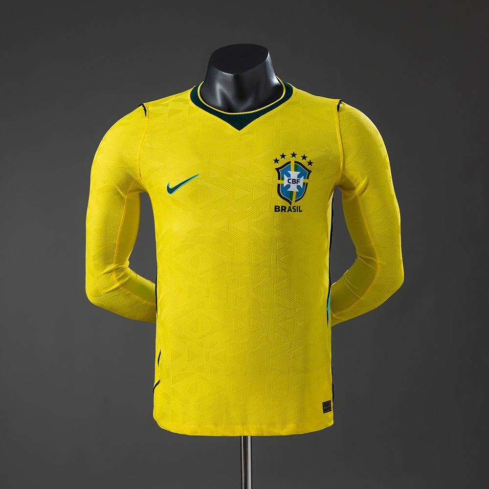 Brazil 2026 Home Player Version Long-Sleeve Jersey [Slim Fit]
